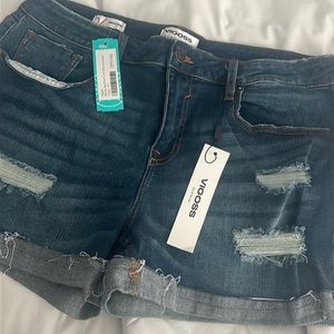 Vigoss Marley Mid-rise Cut Distressed Shorts